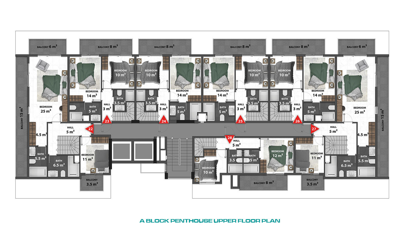 Luksusowe apartamenty Okurcalar w Alanyi ze wspaniałymi udogodnieniami - 81275