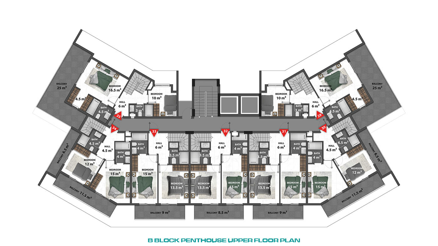 Luksusowe apartamenty Okurcalar w Alanyi ze wspaniałymi udogodnieniami - 81282