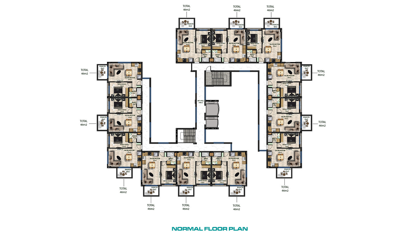 Apartments in a Luxurious Complex in a Prime Location of Gazipaşa - 81335