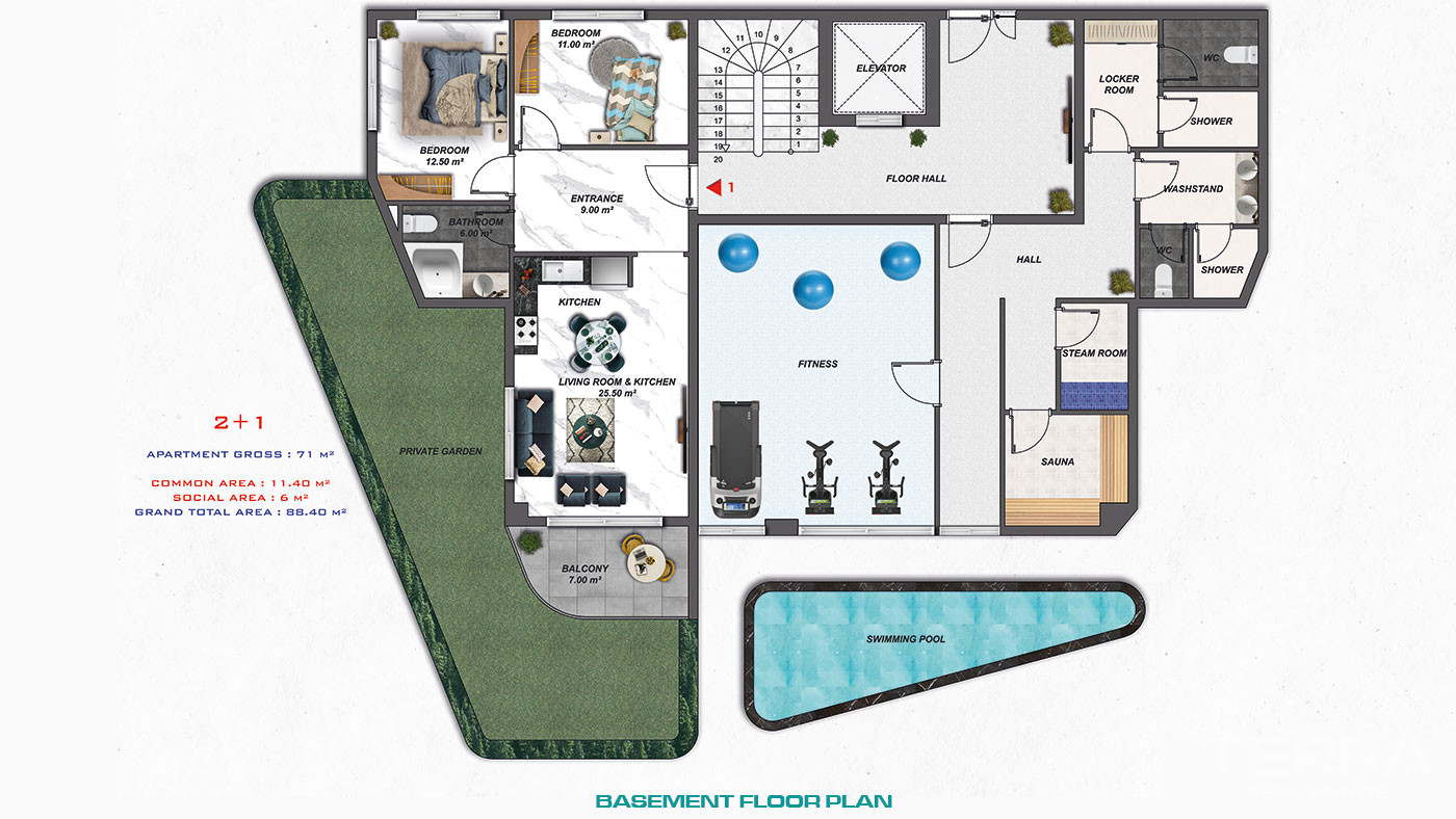 Central Luxury Apartments Close to Cleopatra Beach in Alanya - 81399