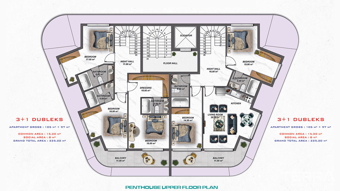 Central Luxury Apartments Close to Cleopatra Beach in Alanya - 81407