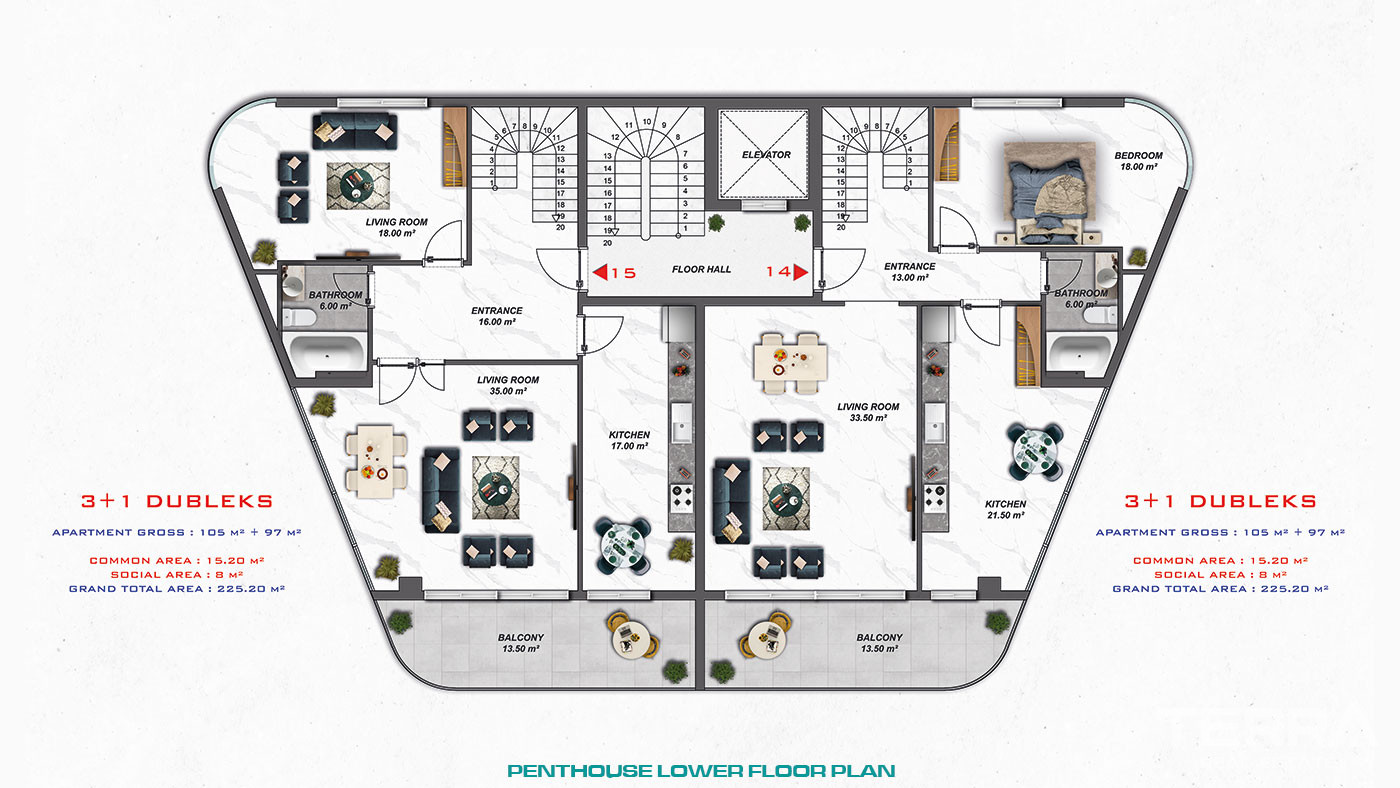 Central Luxury Apartments Close to Cleopatra Beach in Alanya - 81408