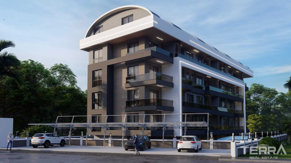 New Marla Aqua Garden Apartments with Sea View in Payallar, Alanya