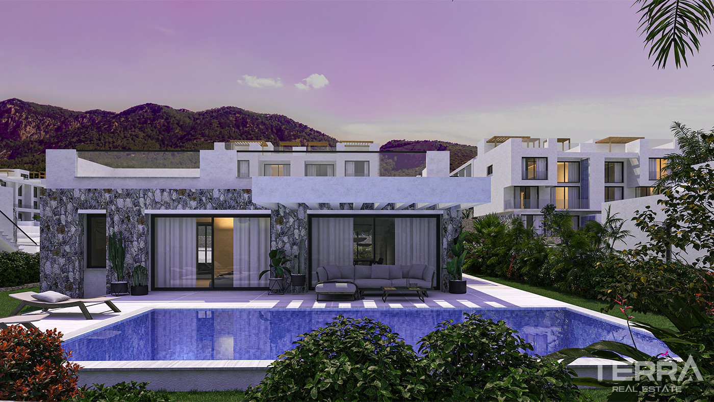 Sea and Mountain View Famagusta Flats in a Tranquil Area of Tatlısu - 82179