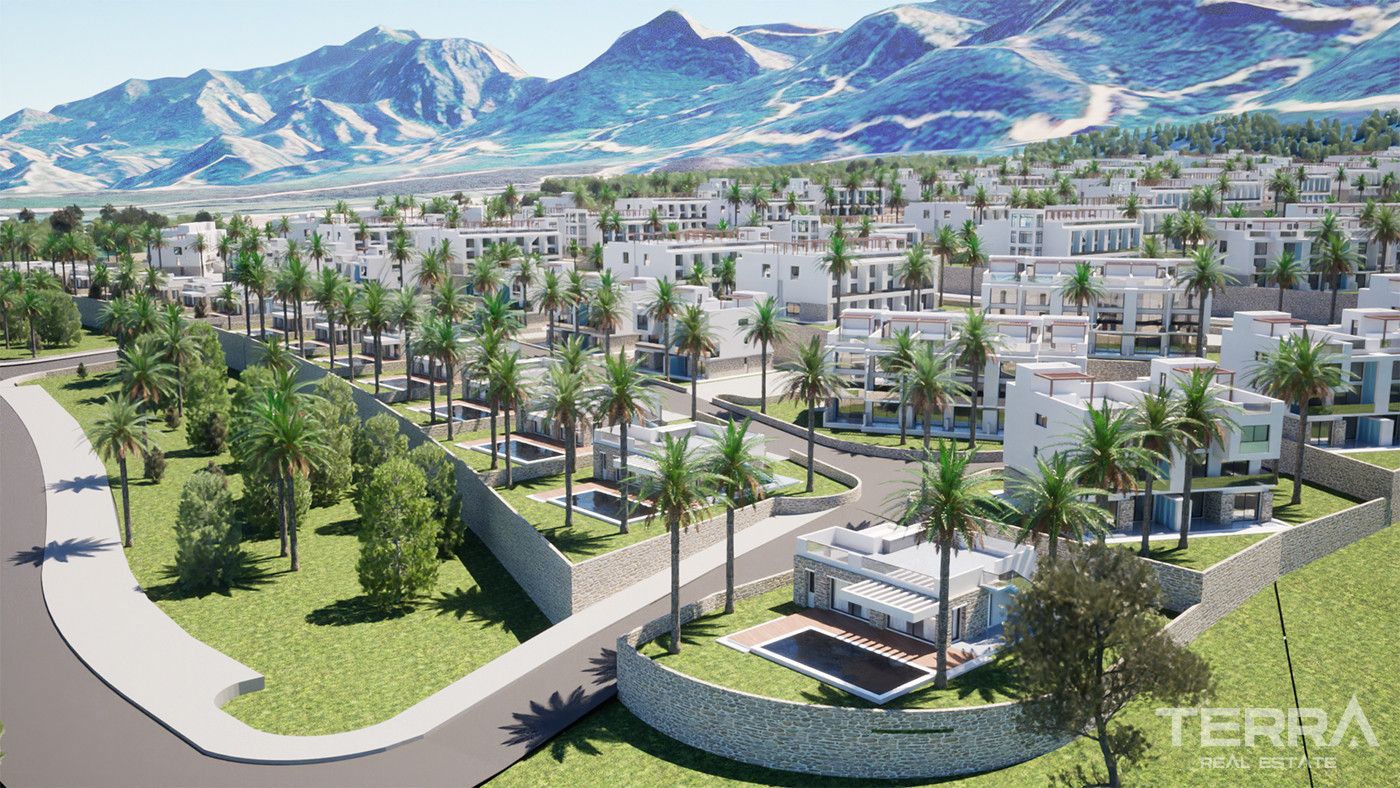 Sea and Mountain View Famagusta Flats in a Tranquil Area of Tatlısu - 82183