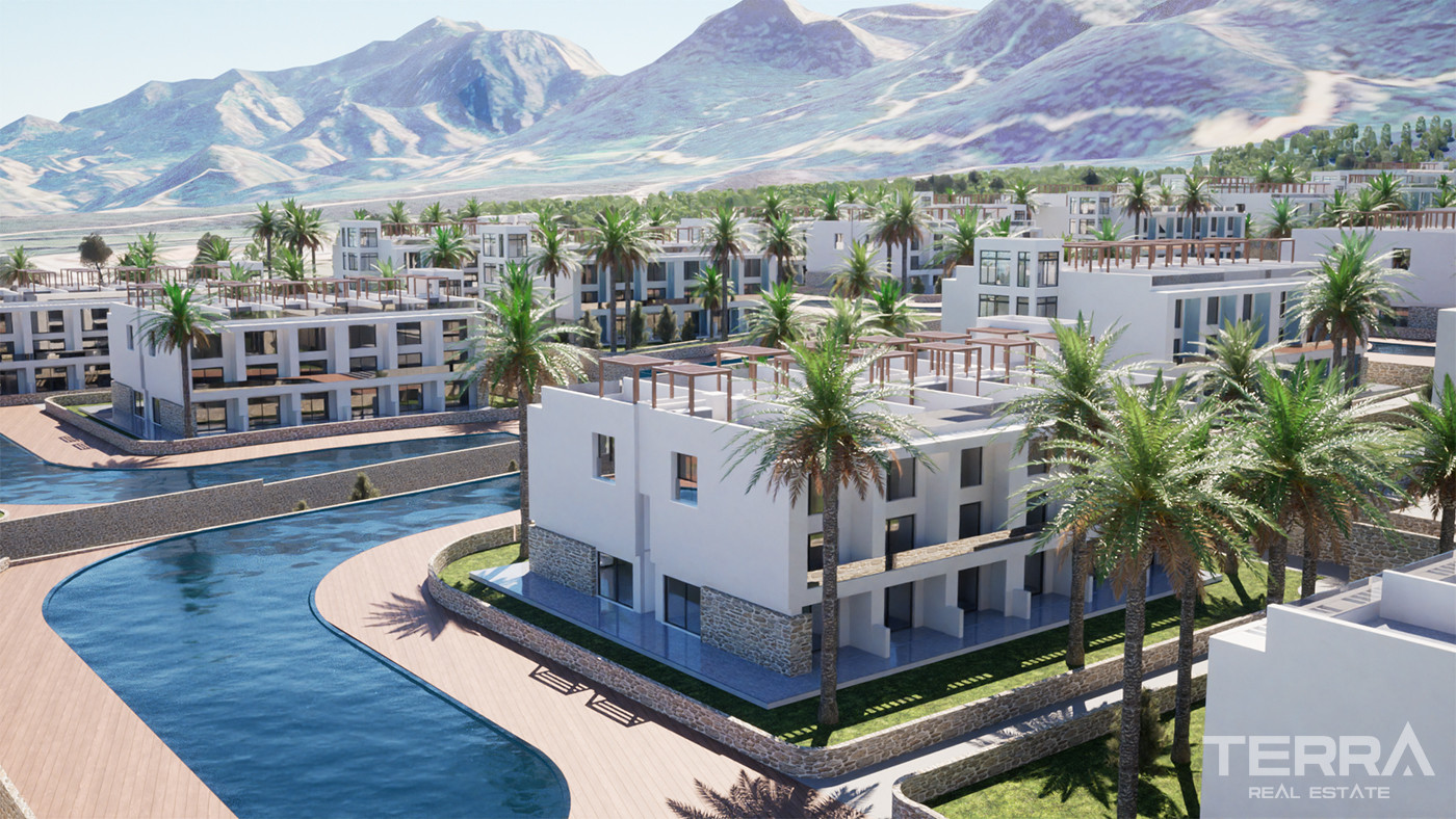 Sea and Mountain View Famagusta Flats in a Tranquil Area of Tatlısu - 82185