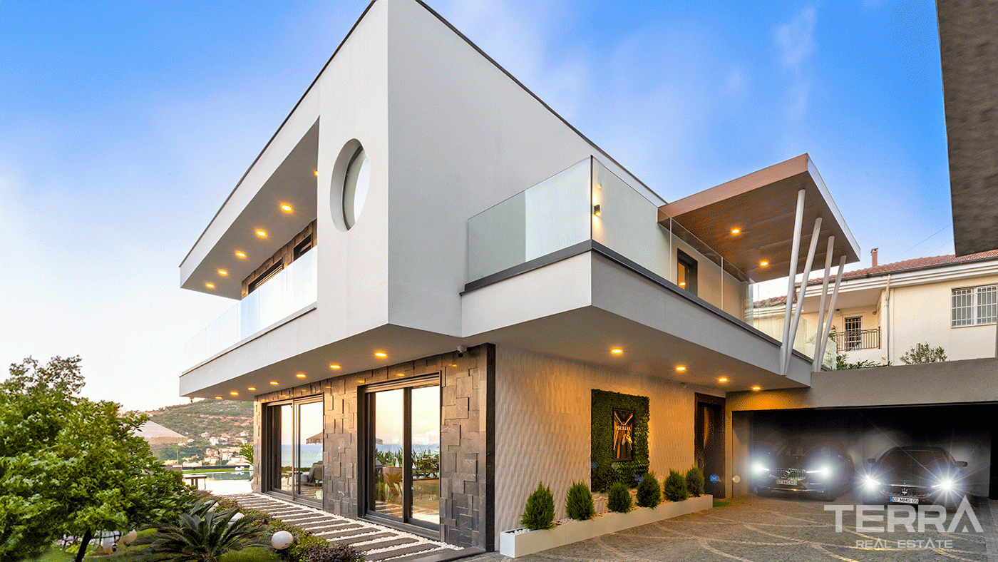 Spacious 3+1 Villa with a Stunning Sea View in Alanya, Bektaş - 98043