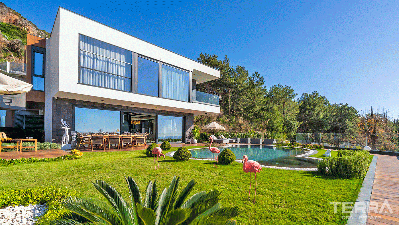 Spacious 3+1 Villa with a Stunning Sea View in Alanya, Bektaş - 98042