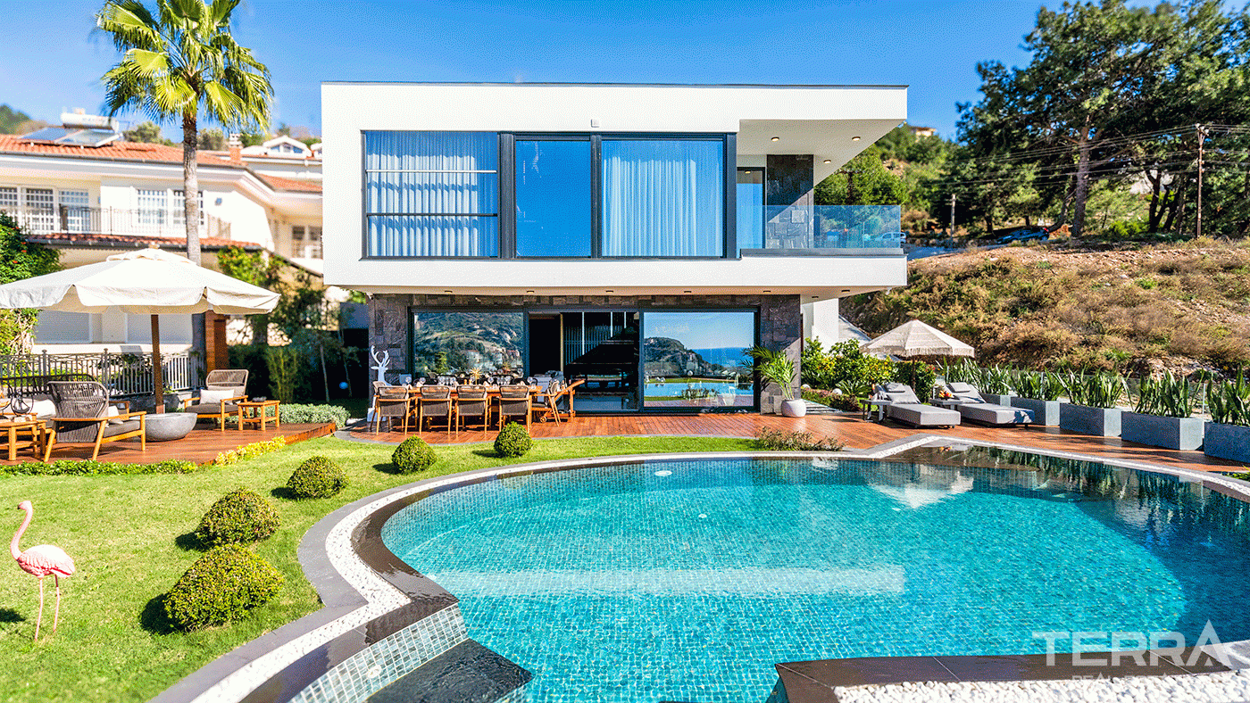 Spacious 3+1 Villa with a Stunning Sea View in Alanya, Bektaş - 98046