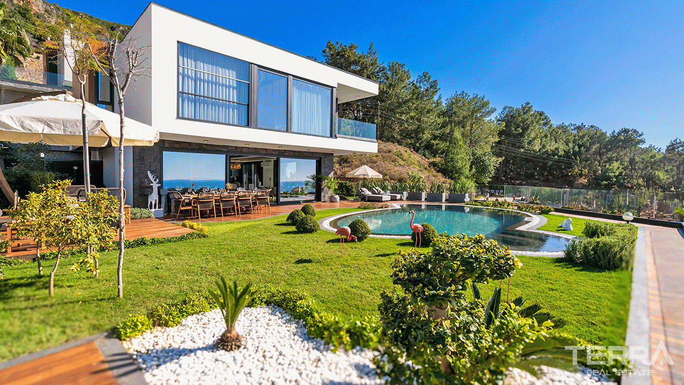 Spacious 3+1 Villa with a Stunning Sea View in Alanya, Bektaş - 98047
