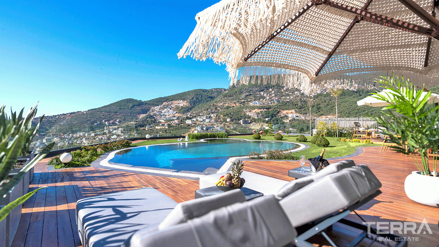 Spacious 3+1 Villa with a Stunning Sea View in Alanya, Bektaş - 98058