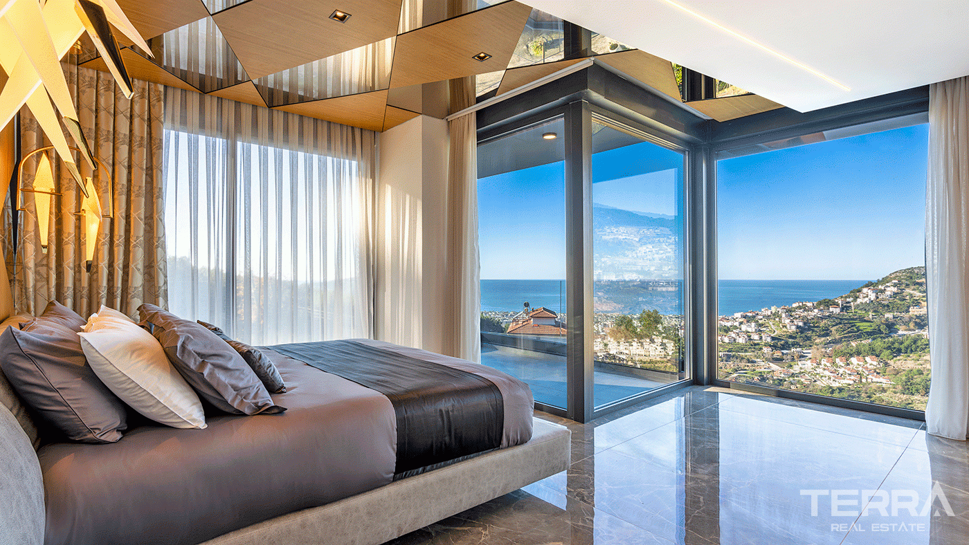 Spacious 3+1 Villa with a Stunning Sea View in Alanya, Bektaş - 98062
