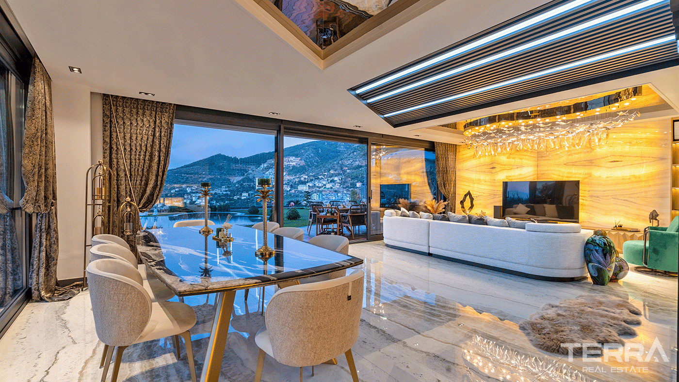 Spacious 3+1 Villa with a Stunning Sea View in Alanya, Bektaş - 98081