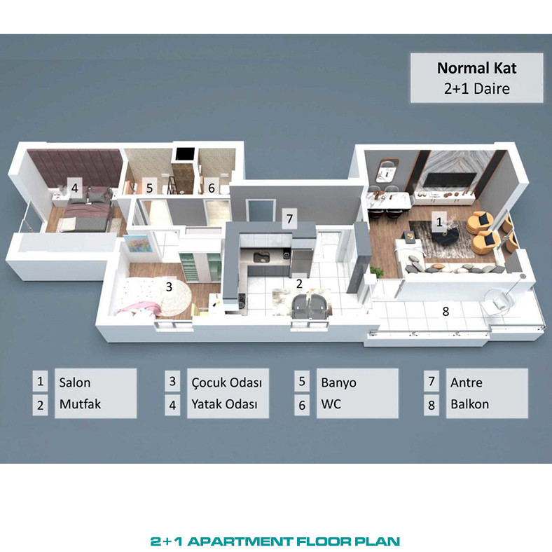 Spacious New Apartments with Separate Kitchen in Antalya Center - 83230