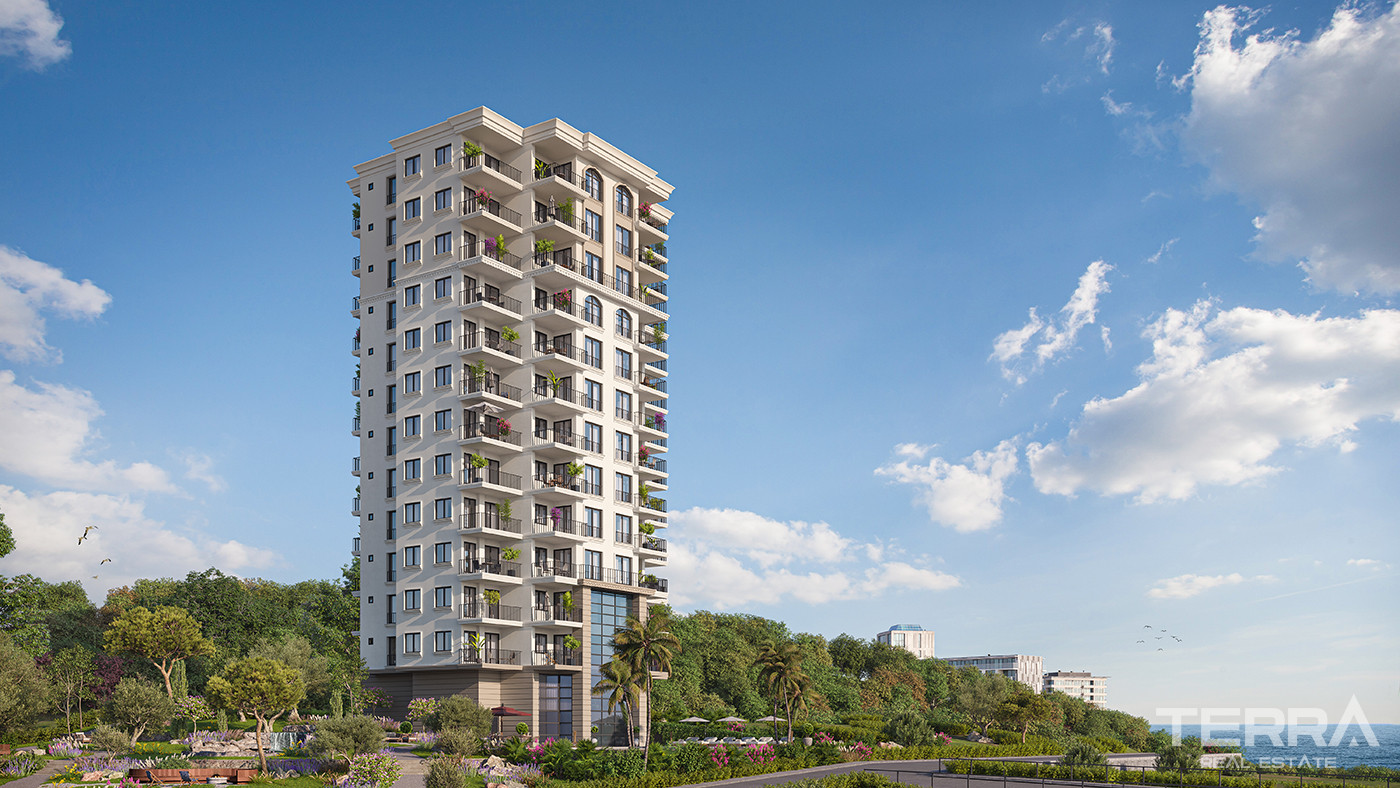 Flats in High-Reside Sea View Complex with Infinity Pool in Mersin - 83415