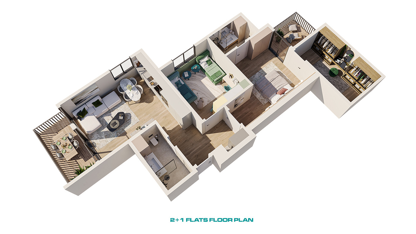Flats in High-Reside Sea View Complex with Infinity Pool in Mersin - 83420