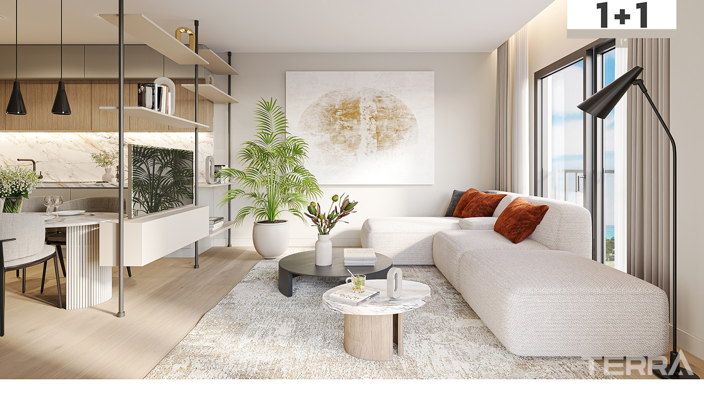 Flats in High-Reside Sea View Complex with Infinity Pool in Mersin - 84721