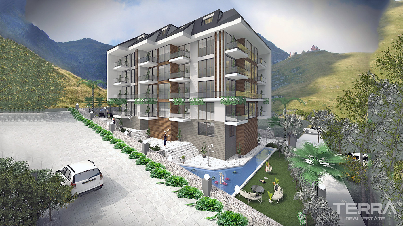 Alanya-Wohnungen mit Meerblick und Shuttleservice zum Strand in Demirtaş - 83799