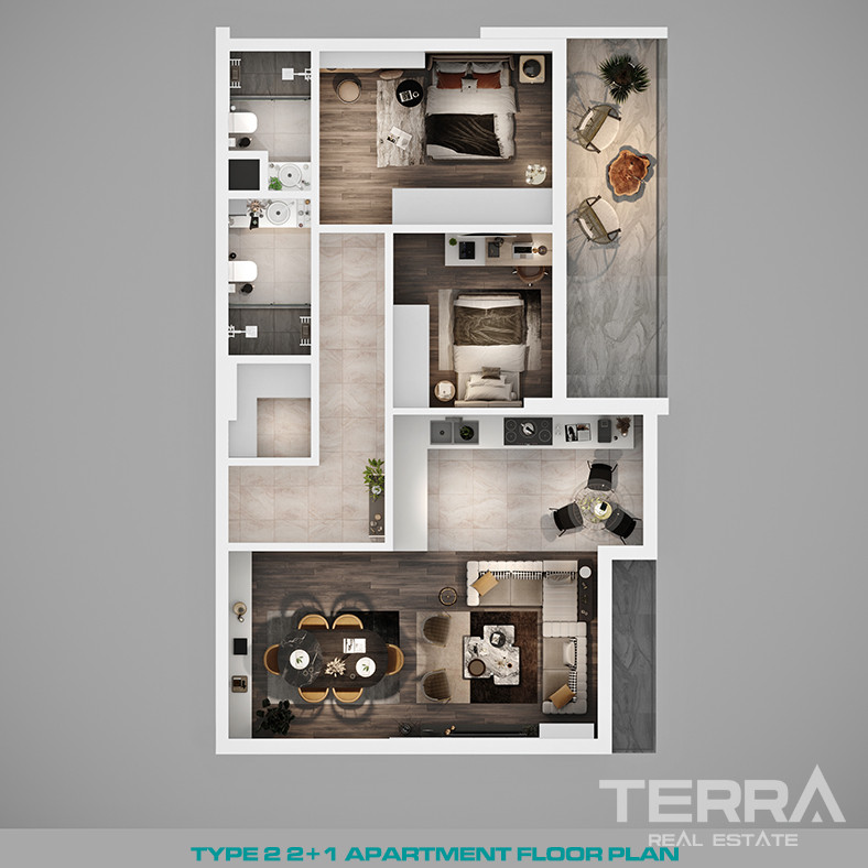 Modern Apartments in a Luxurious Complex in Antalya, Altıntaş - 83838