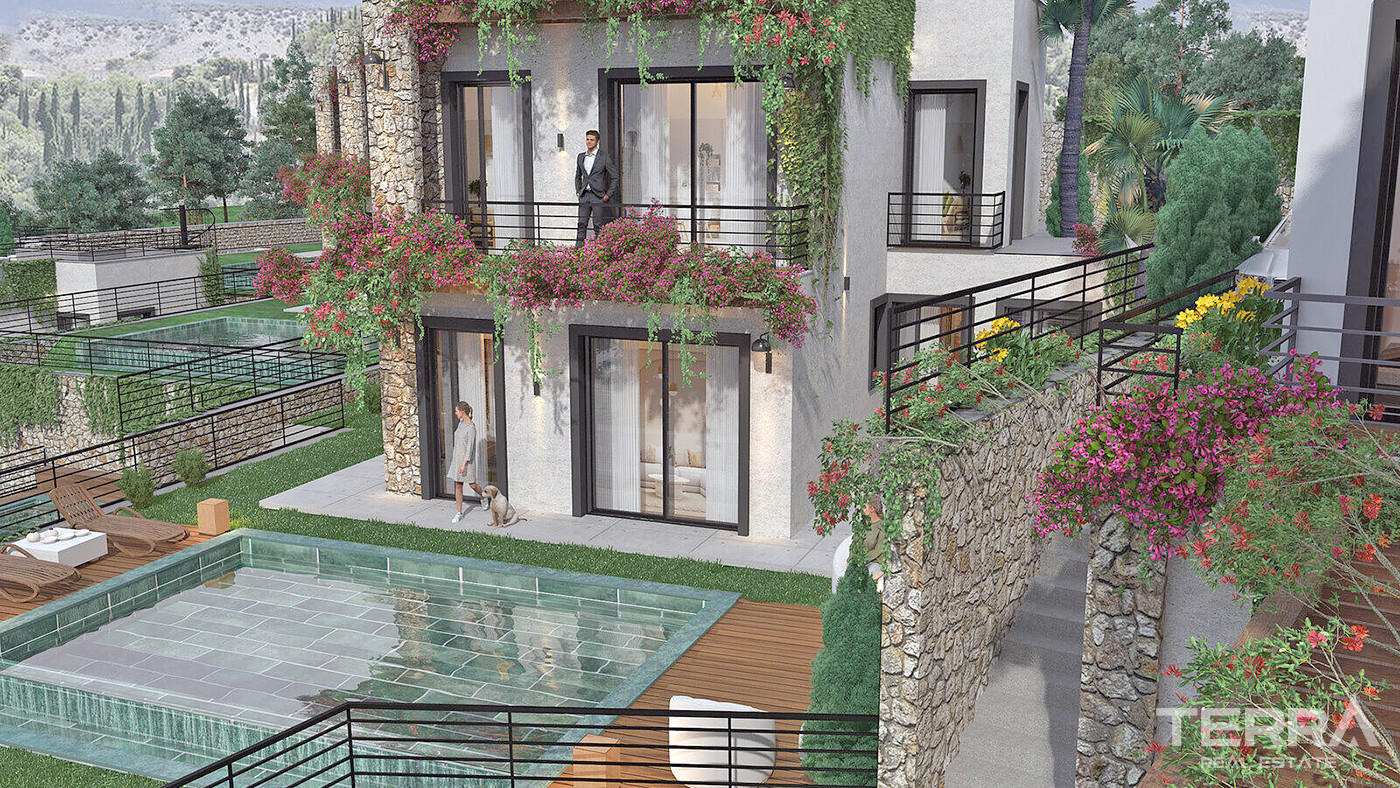 2+1 Detached Flats with Private Gardens or Terraces in Bodrum - 83862