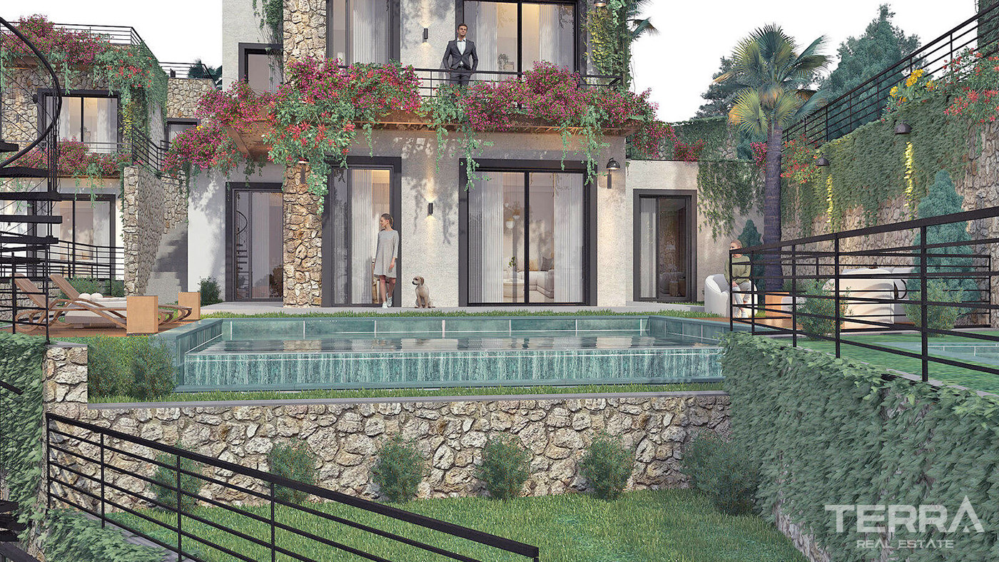 2+1 Detached Flats with Private Gardens or Terraces in Bodrum - 83863