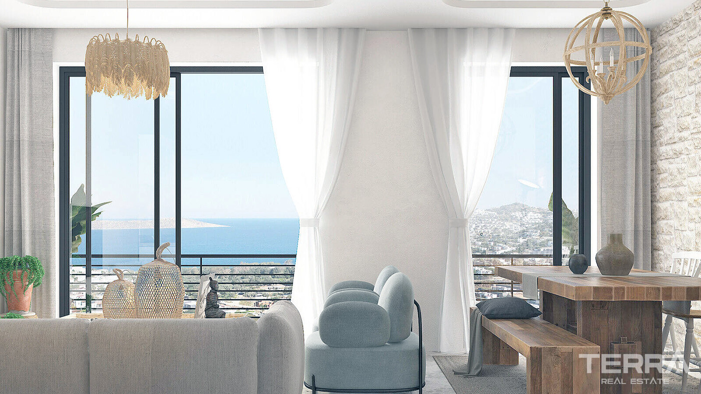 2+1 Detached Flats with Private Gardens or Terraces in Bodrum - 83868