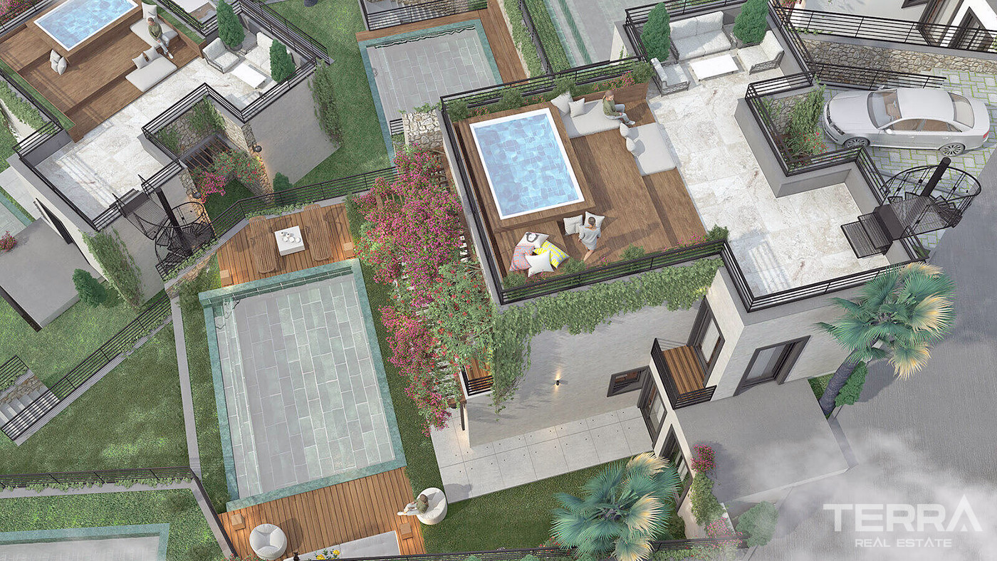2+1 Detached Flats with Private Gardens or Terraces in Bodrum - 83871