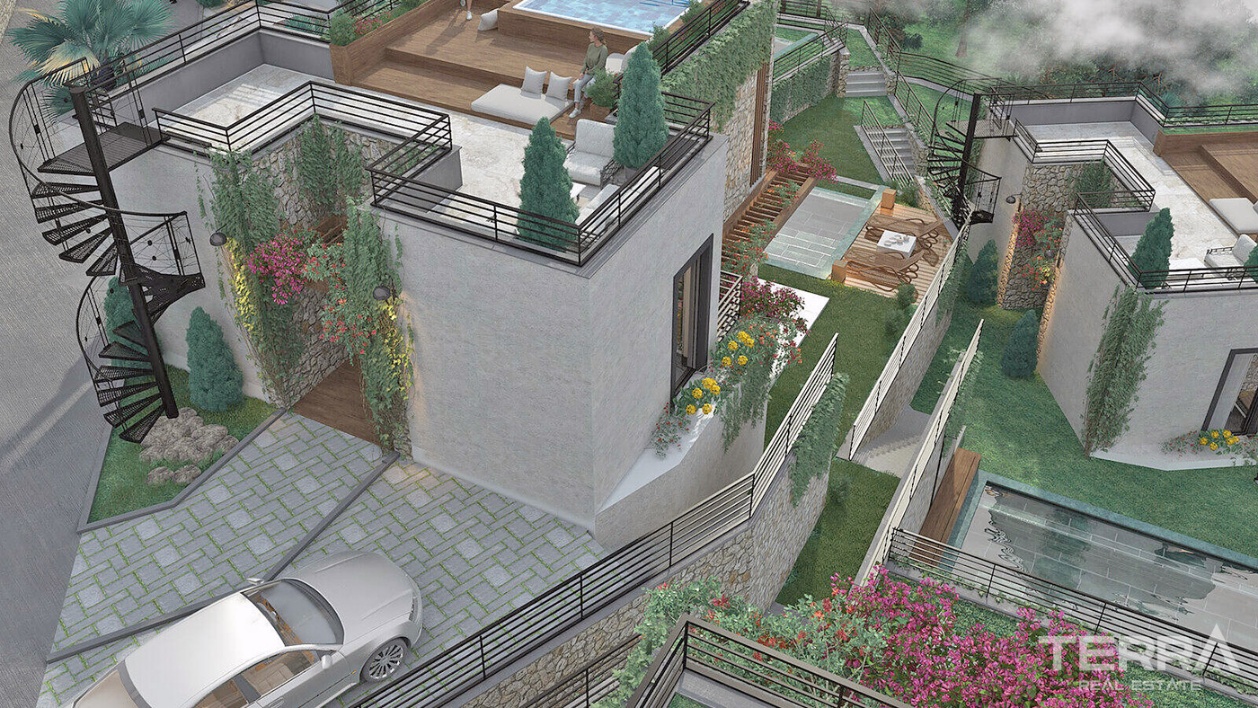 2+1 Detached Flats with Private Gardens or Terraces in Bodrum - 83872