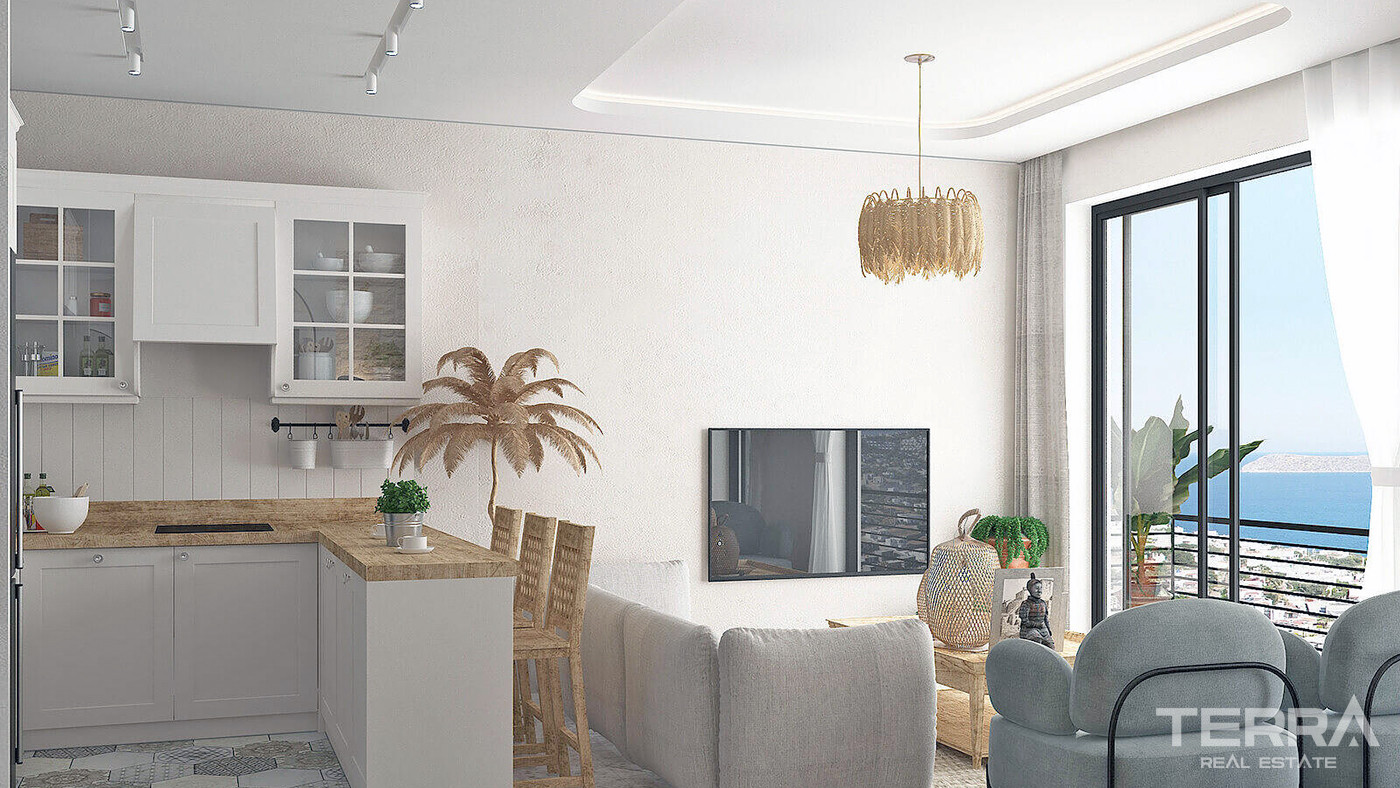 2+1 Detached Flats with Private Gardens or Terraces in Bodrum - 83873