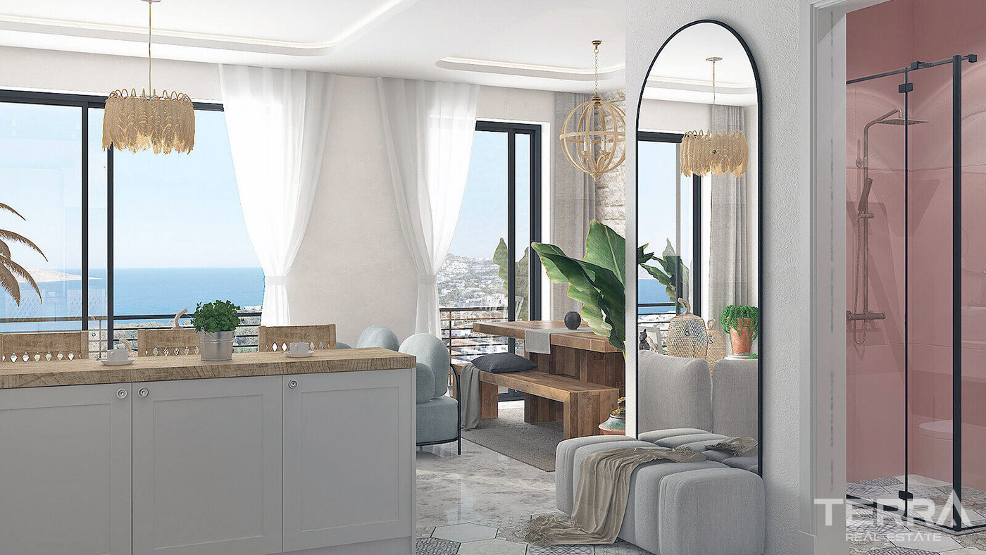 2+1 Detached Flats with Private Gardens or Terraces in Bodrum - 83879