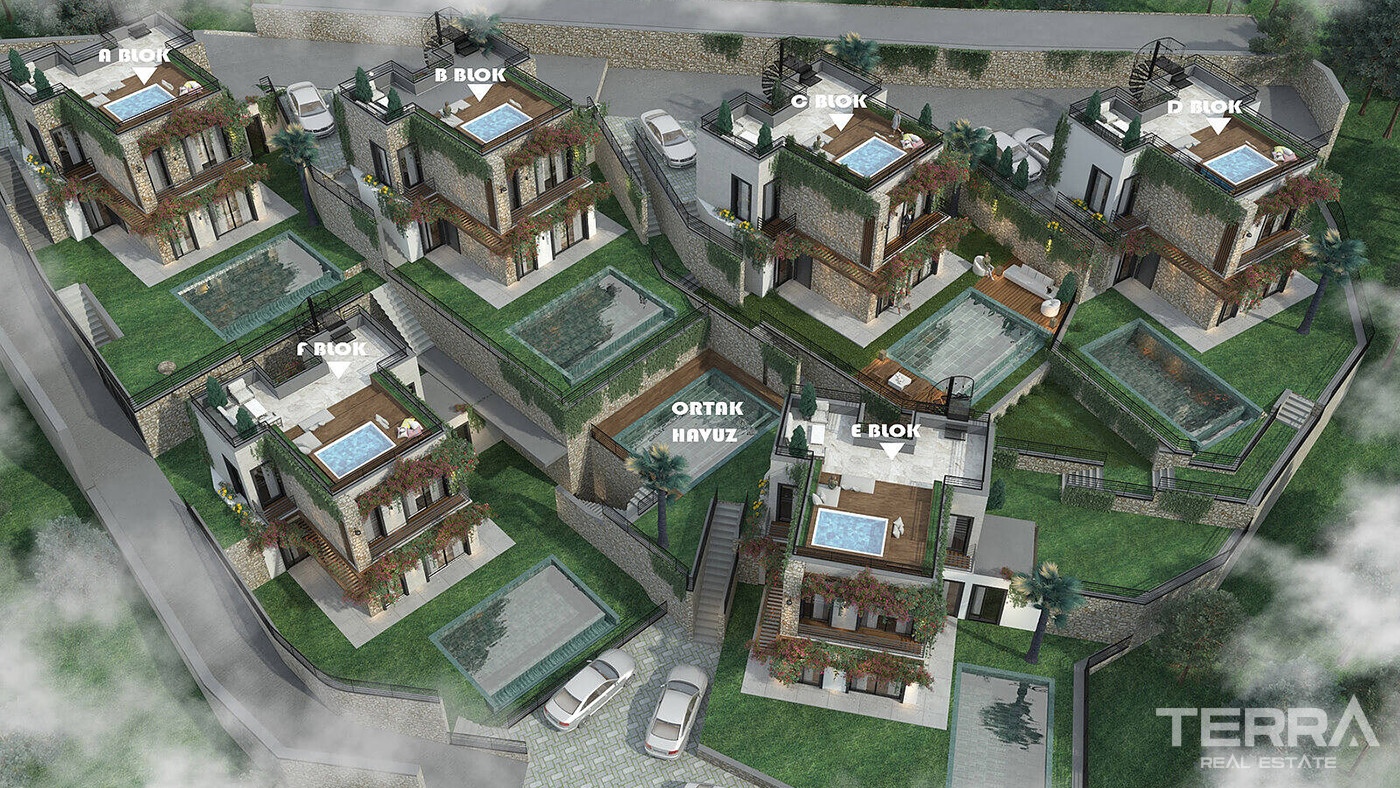 2+1 Detached Flats with Private Gardens or Terraces in Bodrum - 83881