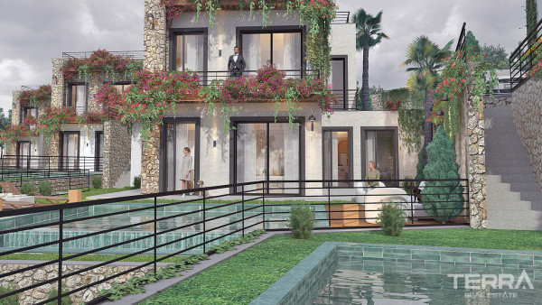 2+1 Detached Flats with Private Gardens or Terraces in Bodrum