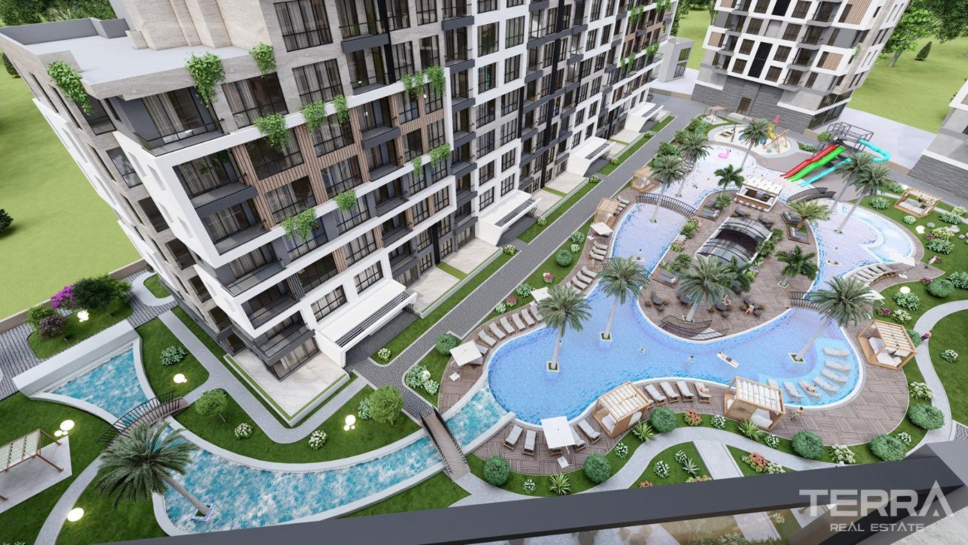 5 Star Hotel Amenities from Apartments with a Large Pool in Antalya - 85268
