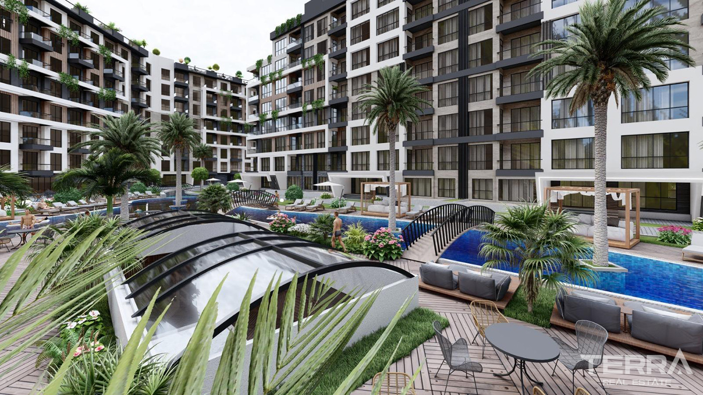 5 Star Hotel Amenities from Apartments with a Large Pool in Antalya - 85271