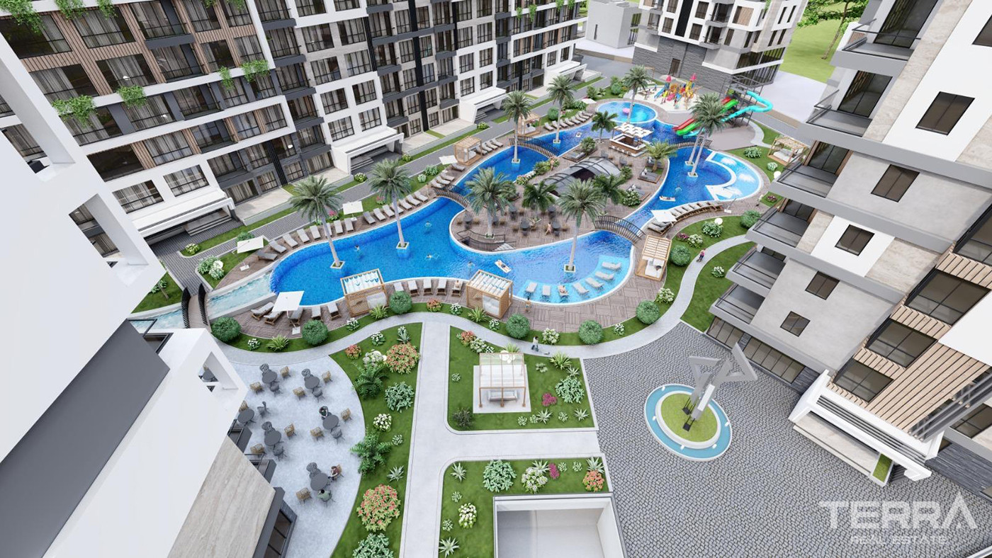 5 Star Hotel Amenities from Apartments with a Large Pool in Antalya - 85272