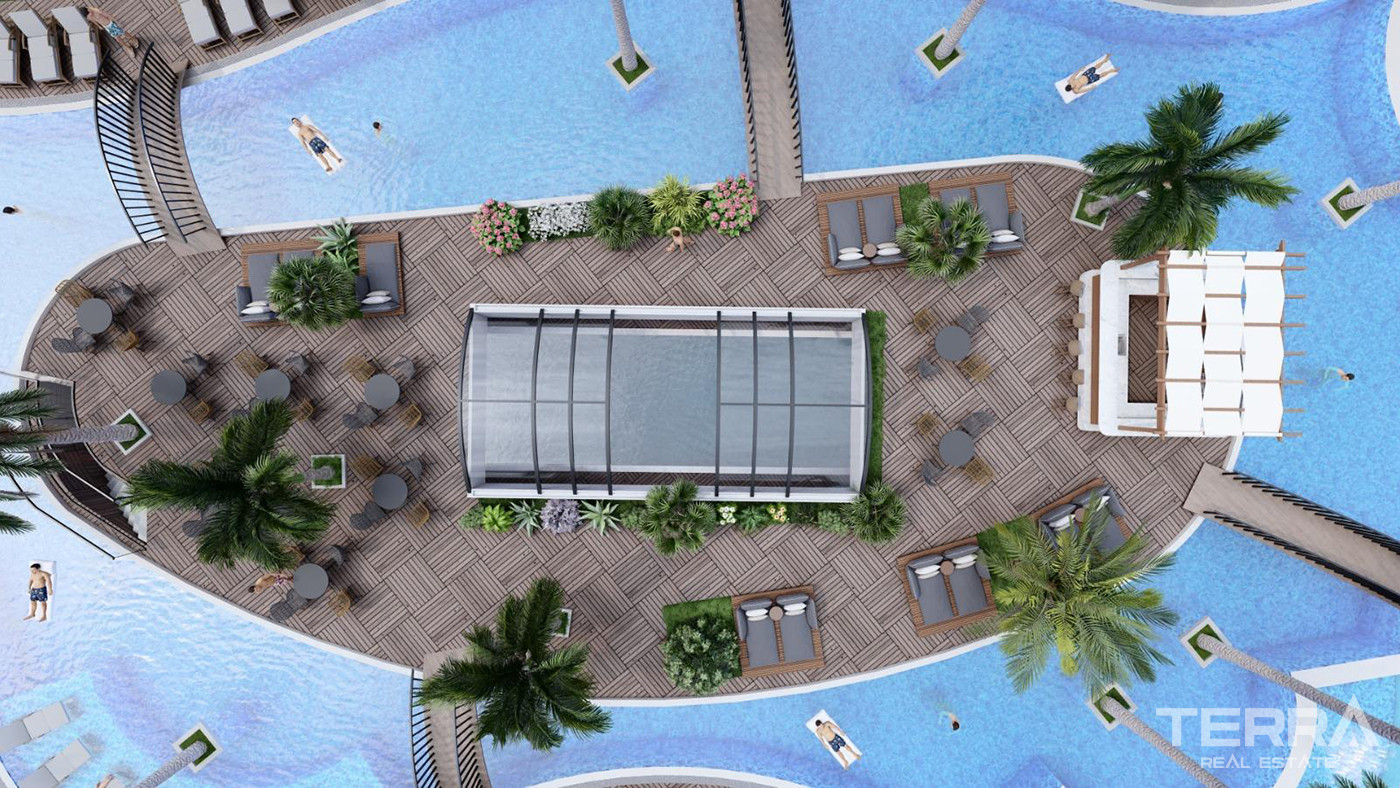 5 Star Hotel Amenities from Apartments with a Large Pool in Antalya - 85276
