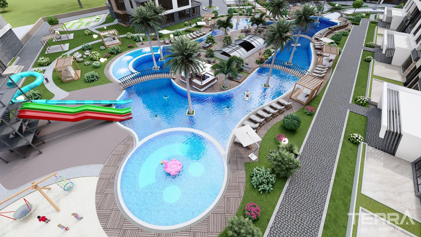 5 Star Hotel Amenities from Apartments with a Large Pool in Antalya - 85277