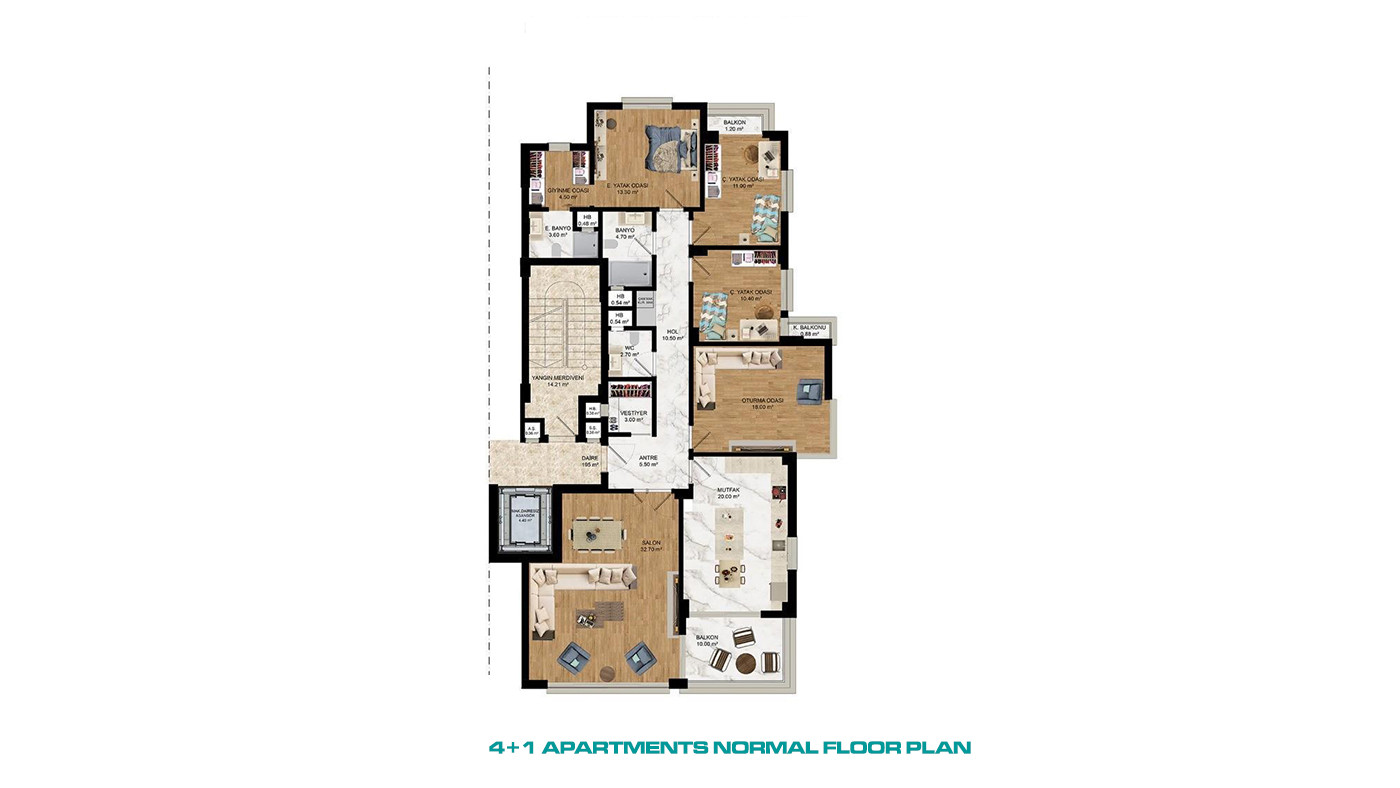 5 Star Hotel Amenities from Apartments with a Large Pool in Antalya - 85279