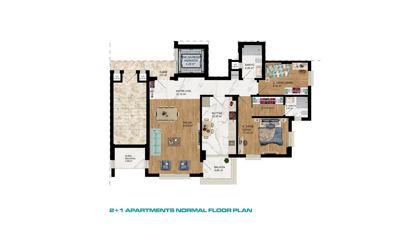 5 Star Hotel Amenities from Apartments with a Large Pool in Antalya - 85281