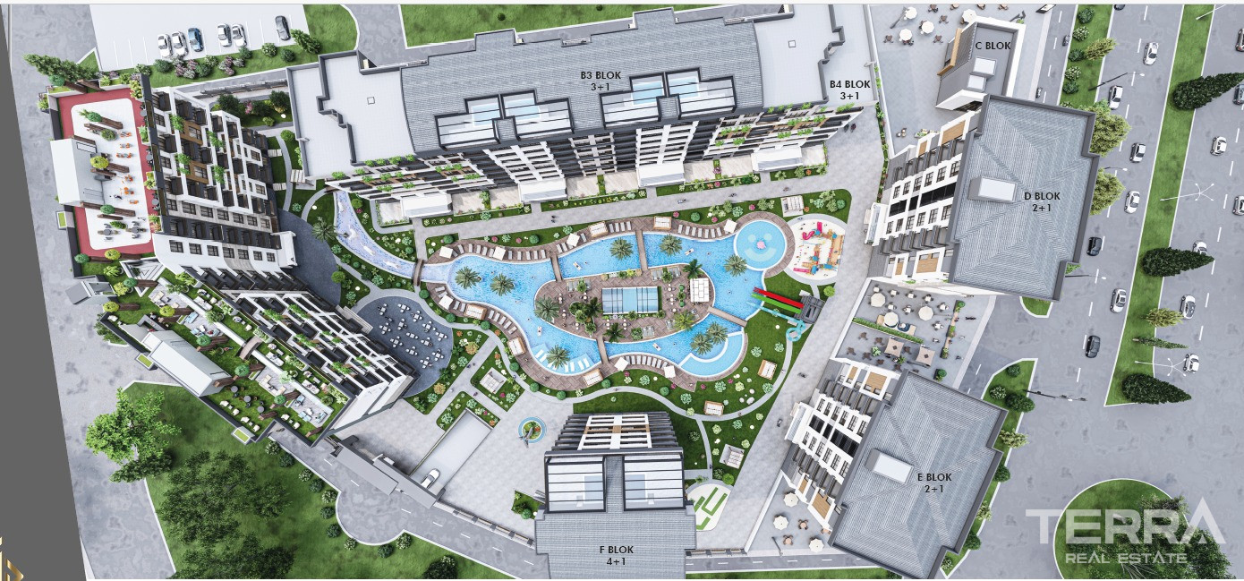 5 Star Hotel Amenities from Apartments with a Large Pool in Antalya - 96303