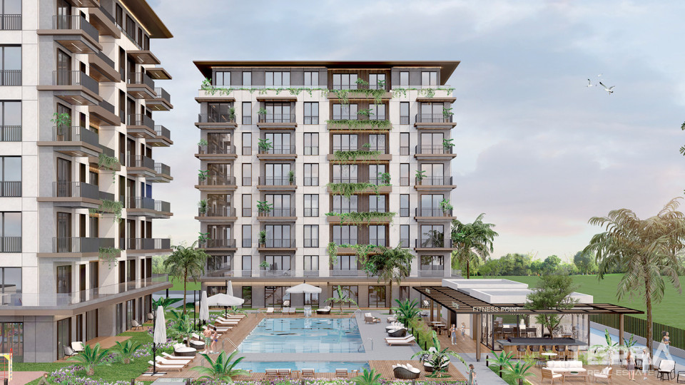 Luxury Apartments in a Complex with Beach Shuttle Service in Altıntaş