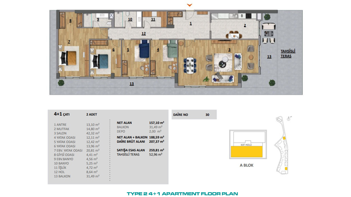 Luxury Apartments Surrounded by Greenery in Istanbul, Başakşehir - 86119
