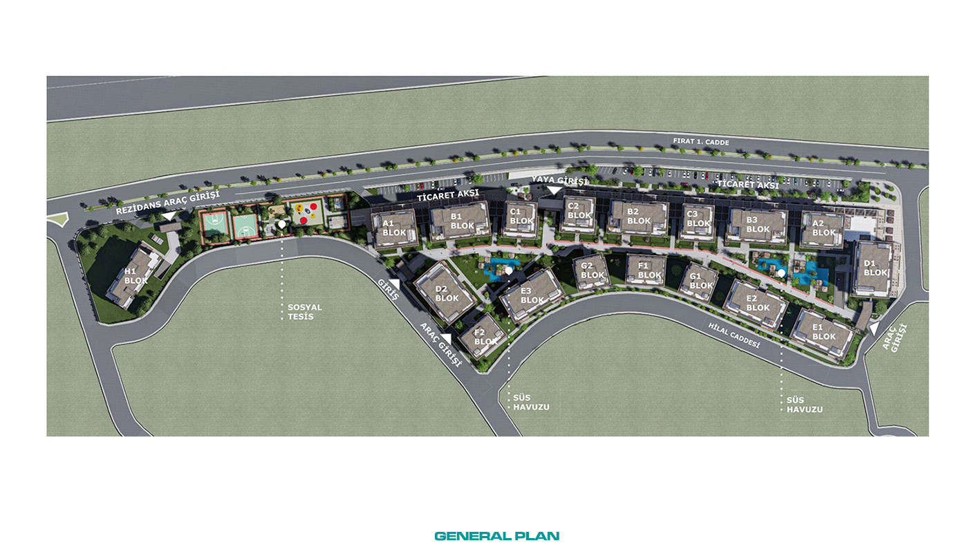 Luxury Apartments Surrounded by Greenery in Istanbul, Başakşehir - 86120