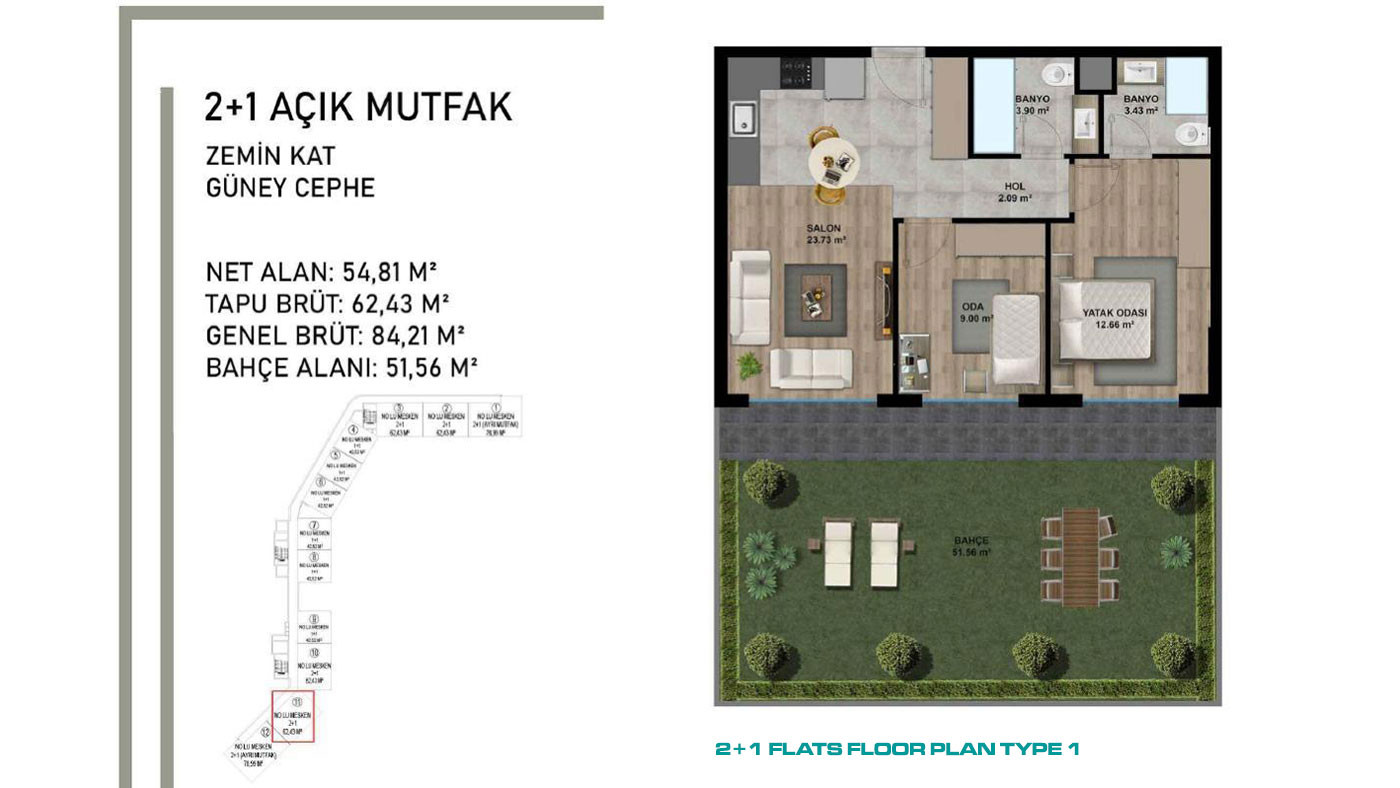 Altıntaş'ta Bahçeli ve Teraslı Satılık Daireler - 86515