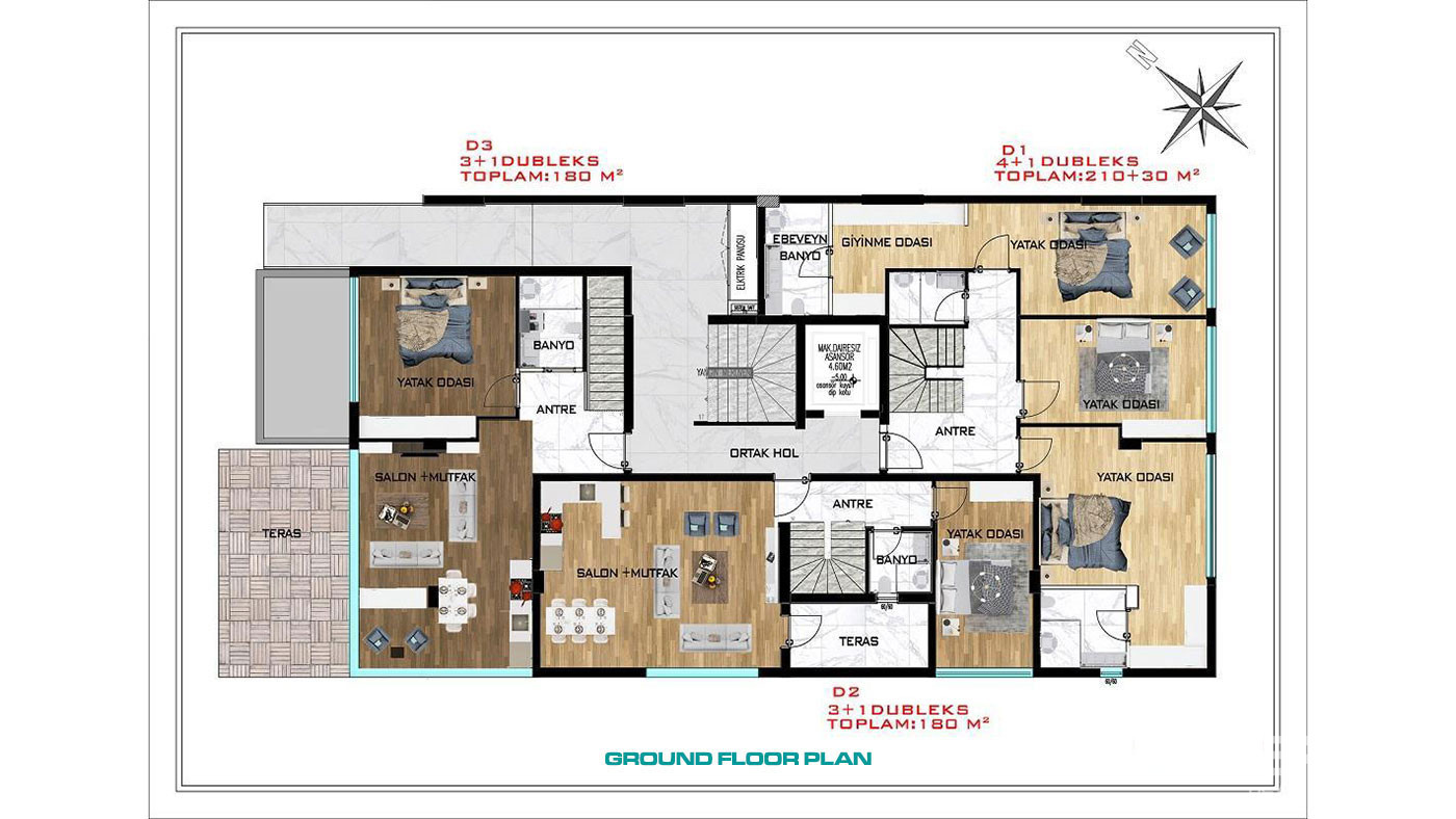 Apartamenty z wieloma opcjami w pobliżu plaży w Konyaalti w Antalyi - 86611