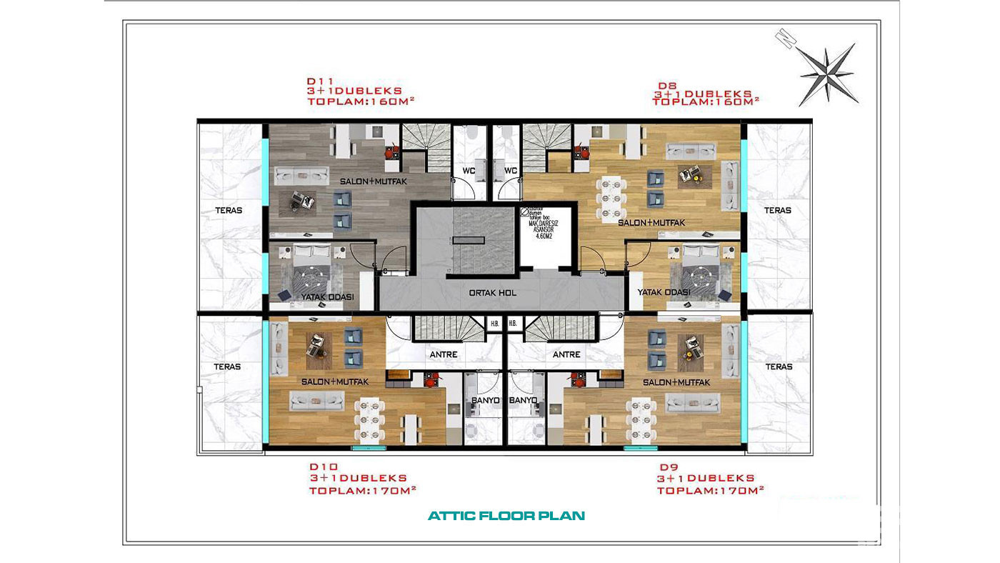 Apartamenty z wieloma opcjami w pobliżu plaży w Konyaalti w Antalyi - 86614