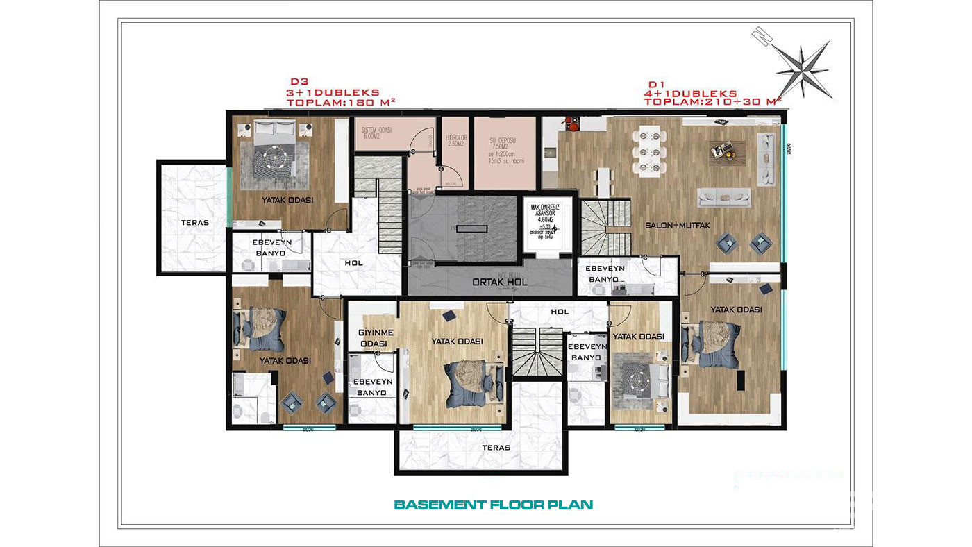 Apartamenty z wieloma opcjami w pobliżu plaży w Konyaalti w Antalyi - 86615