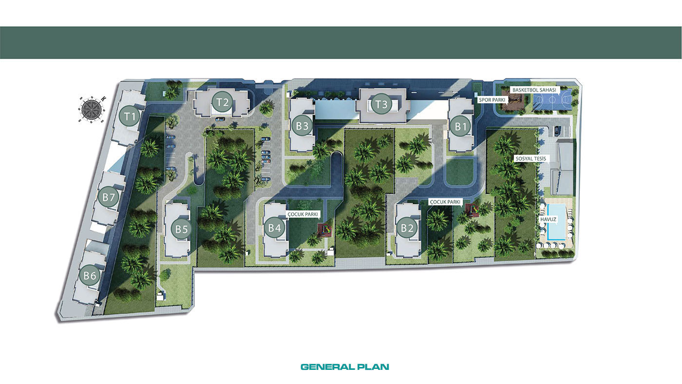 Apartments in the Center of Kartal, İstanbul, within a Large Complex - 87513