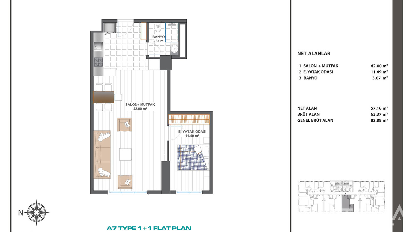 İstanbul Flats Close to Major Transportation Routes in Bağcılar - 88004