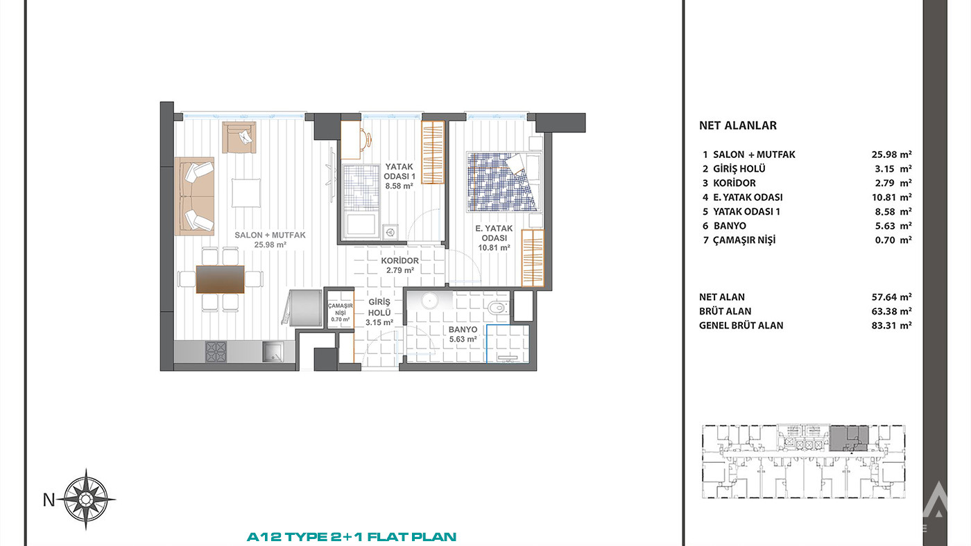 İstanbul Flats Close to Major Transportation Routes in Bağcılar - 88008
